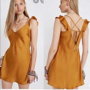 NWT Free People Gold Mini Dress